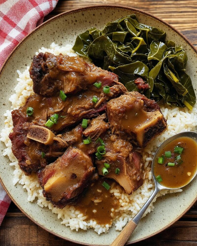Neck bones and rice with gravy