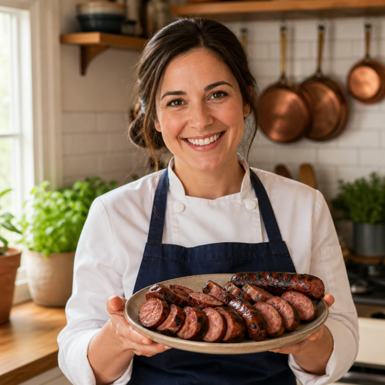 Saucisses de bœuf fumées by Chef Emily