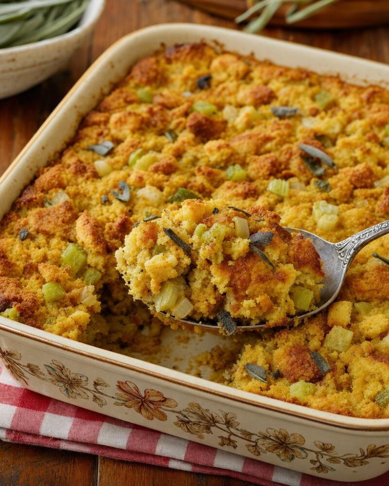 Soul food cornbread dressing
