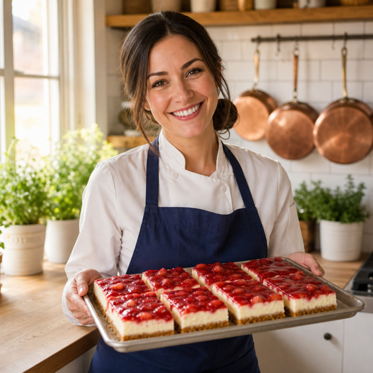 New York Style Cheesecake Bars by Chef Emily
