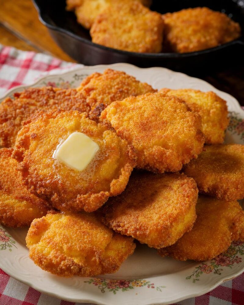 Soul food fried cornbread