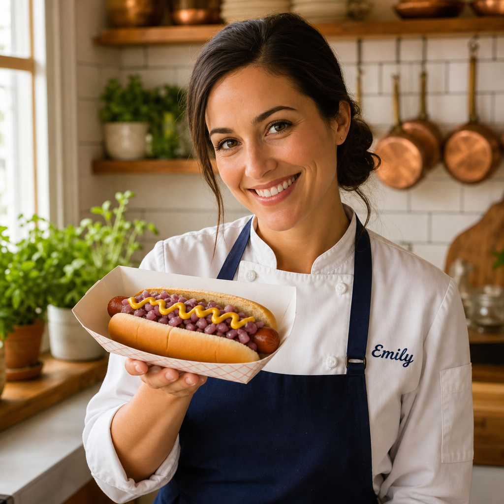 Chef Emily presents Sabrett Street Cart Hot Dog