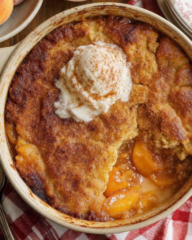 Soul food peach cobbler