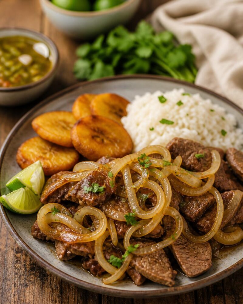 Bistec Encebollado Puertorriqueño - Portoricain recipe