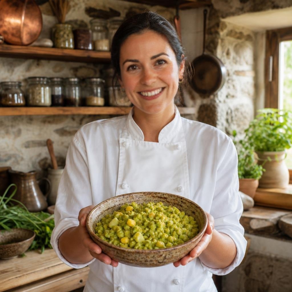 Chef Emily presents Irio (Mashed Peas, Potatoes, and Corn)