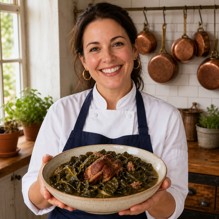 Chou vert braisé (collards) by Chef Emily