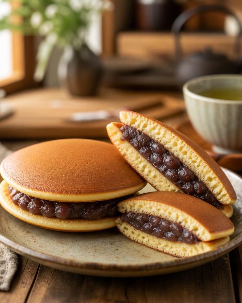 Dorayaki (red bean pancakes) with sweet bean paste