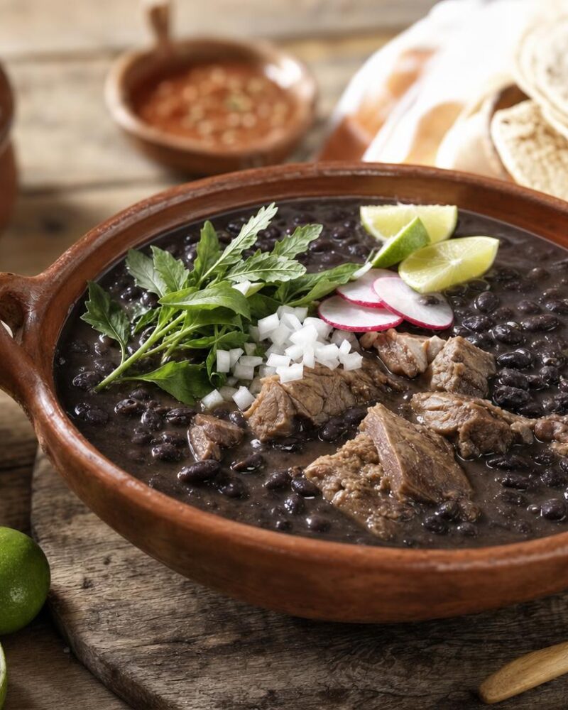 Frijol con Puerco - black beans with pork