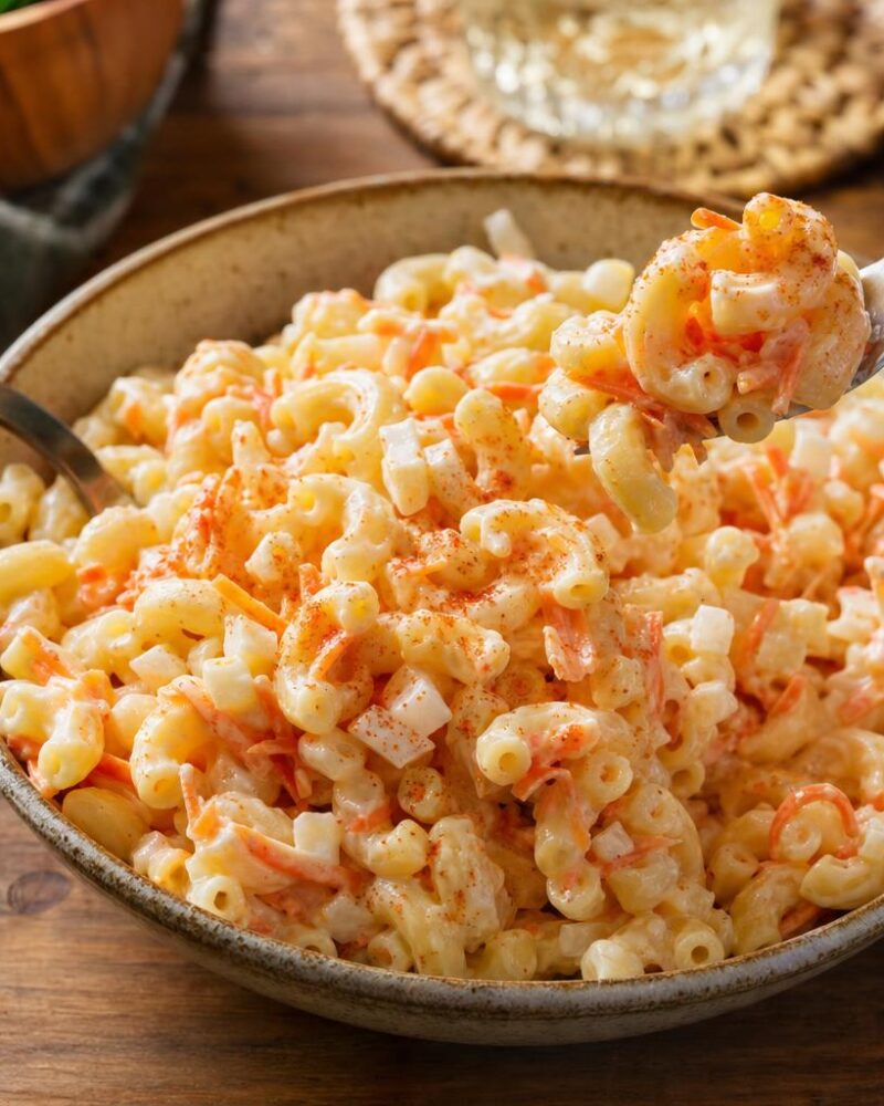Hawaiian Macaroni Salad - creamy macaroni salad with carrots and paprika