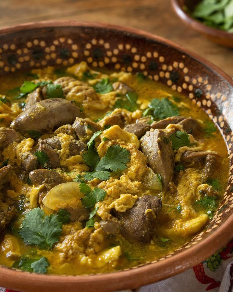 Oaxacan higaditos liver and egg stew