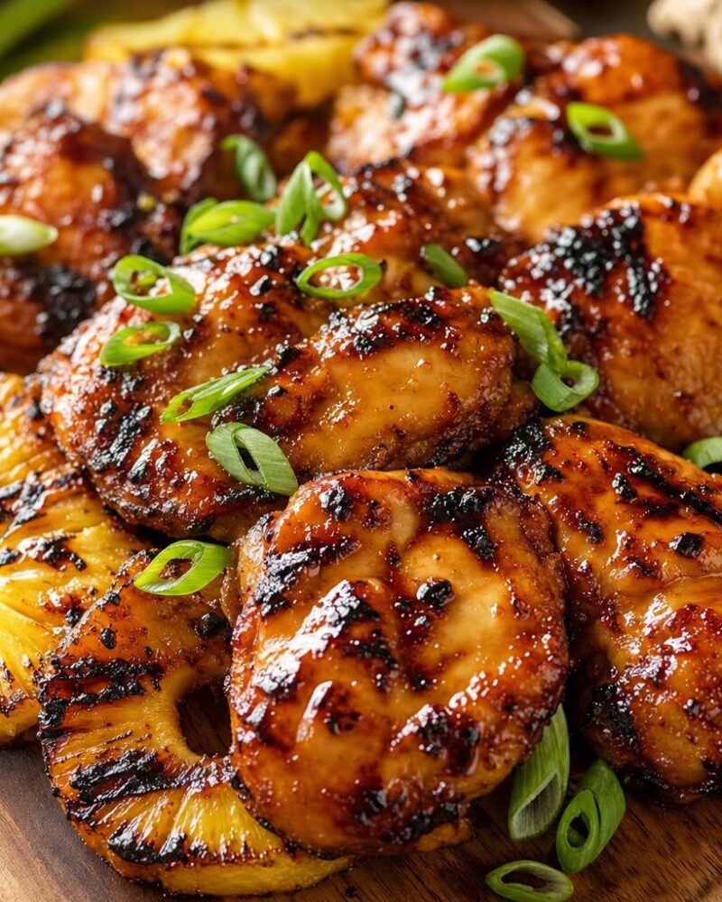 Huli Huli Chicken - Hawaiian grilled chicken glazed with pineapple ginger sauce