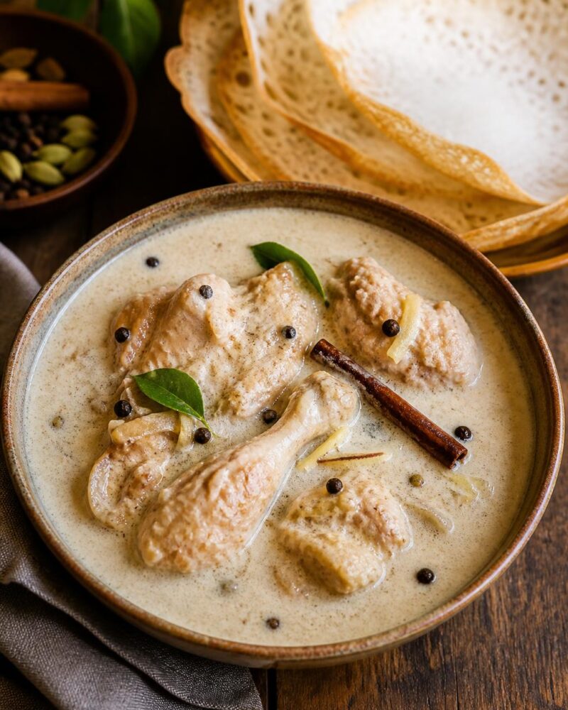 Kerala Chicken Stew - creamy coconut milk stew served with appam