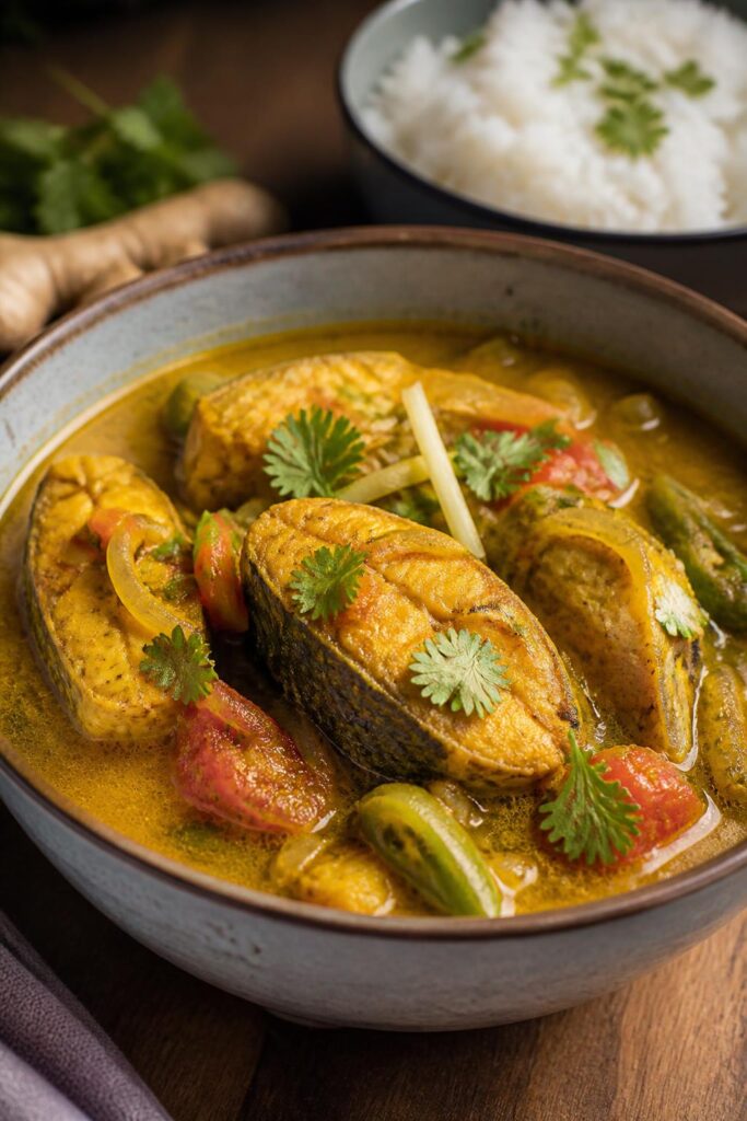 Machha Jhol - Nepali river fish curry in gingery tomato broth