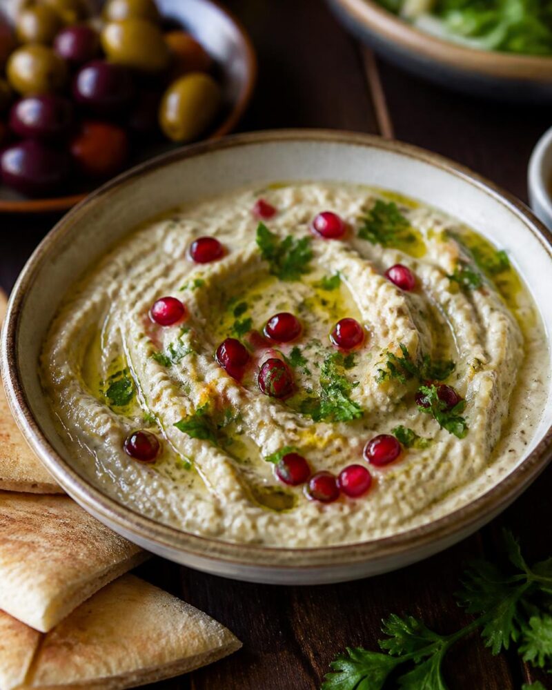 Mutabbal - smoky charred eggplant dip with tahini