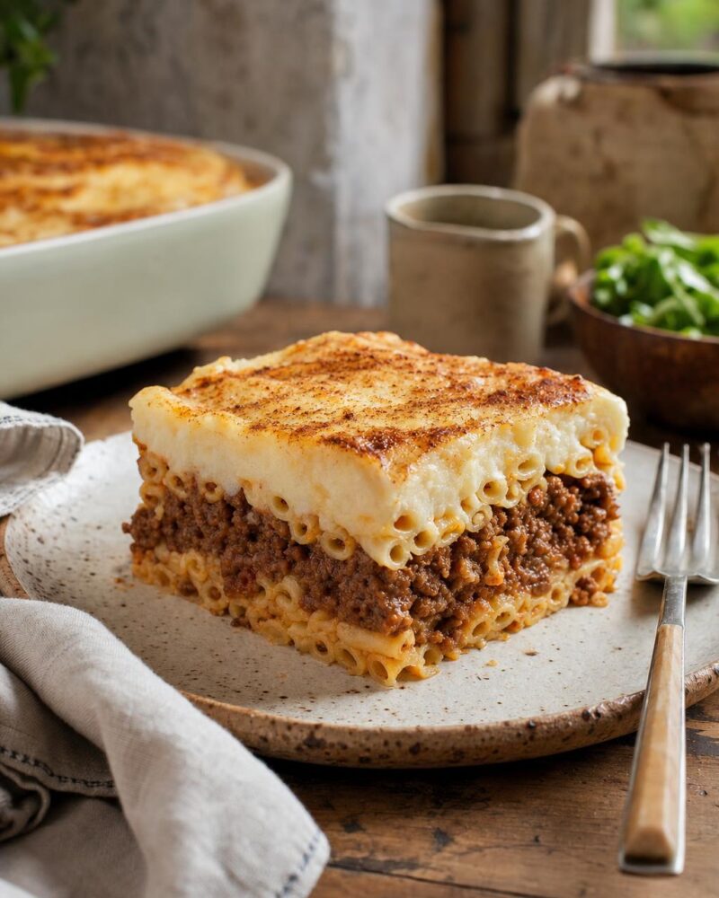 Pastitsio — Greek baked pasta with beef ragu and creamy béchamel