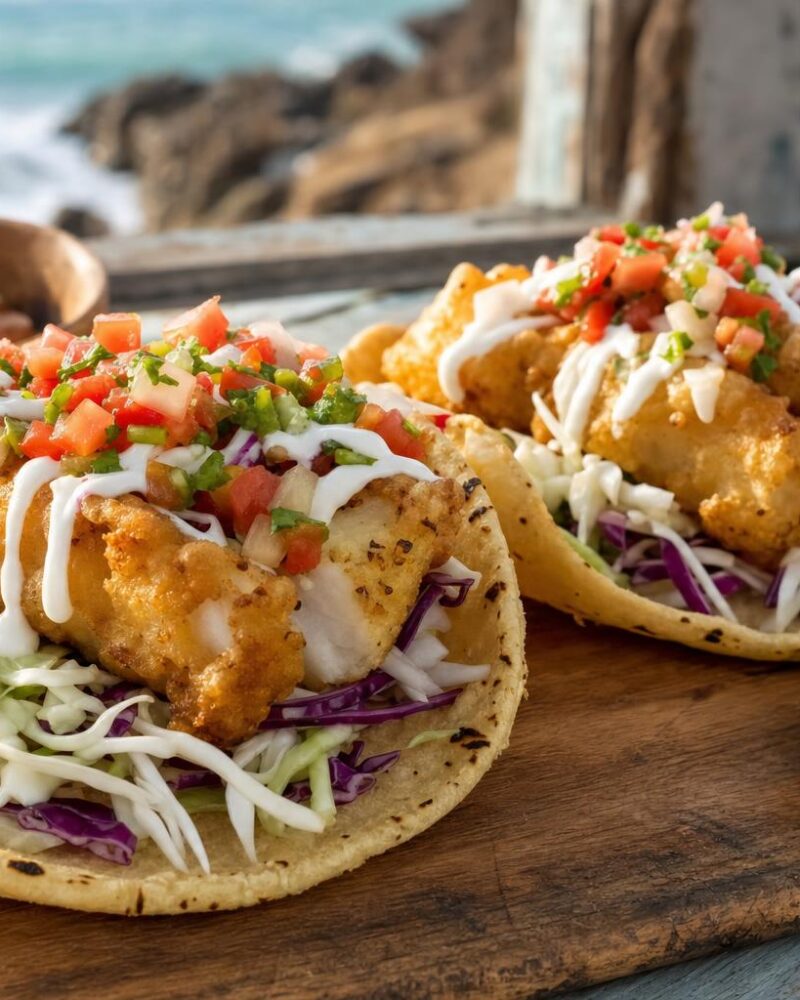 Rock Cod Tacos - beer battered fish tacos