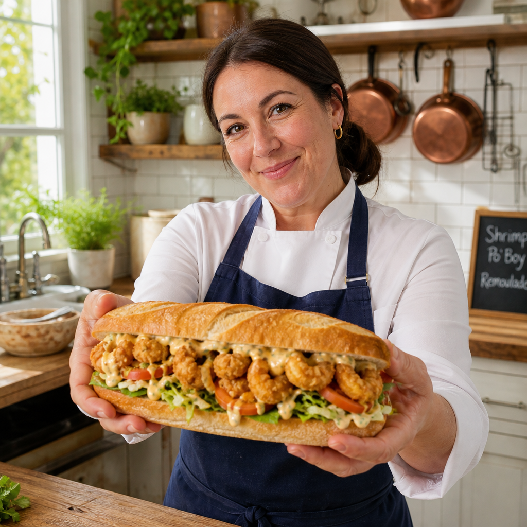 Chef Emily presents Shrimp PoBoy