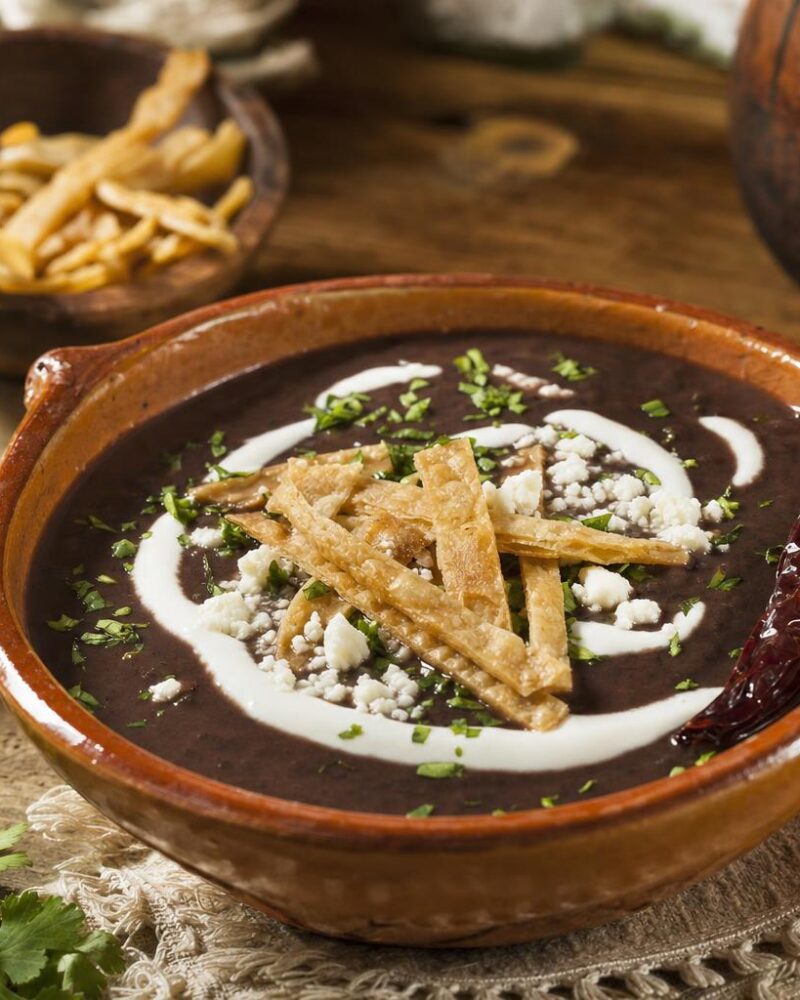 Sopa de Frijol Yucateca - silky black bean soup