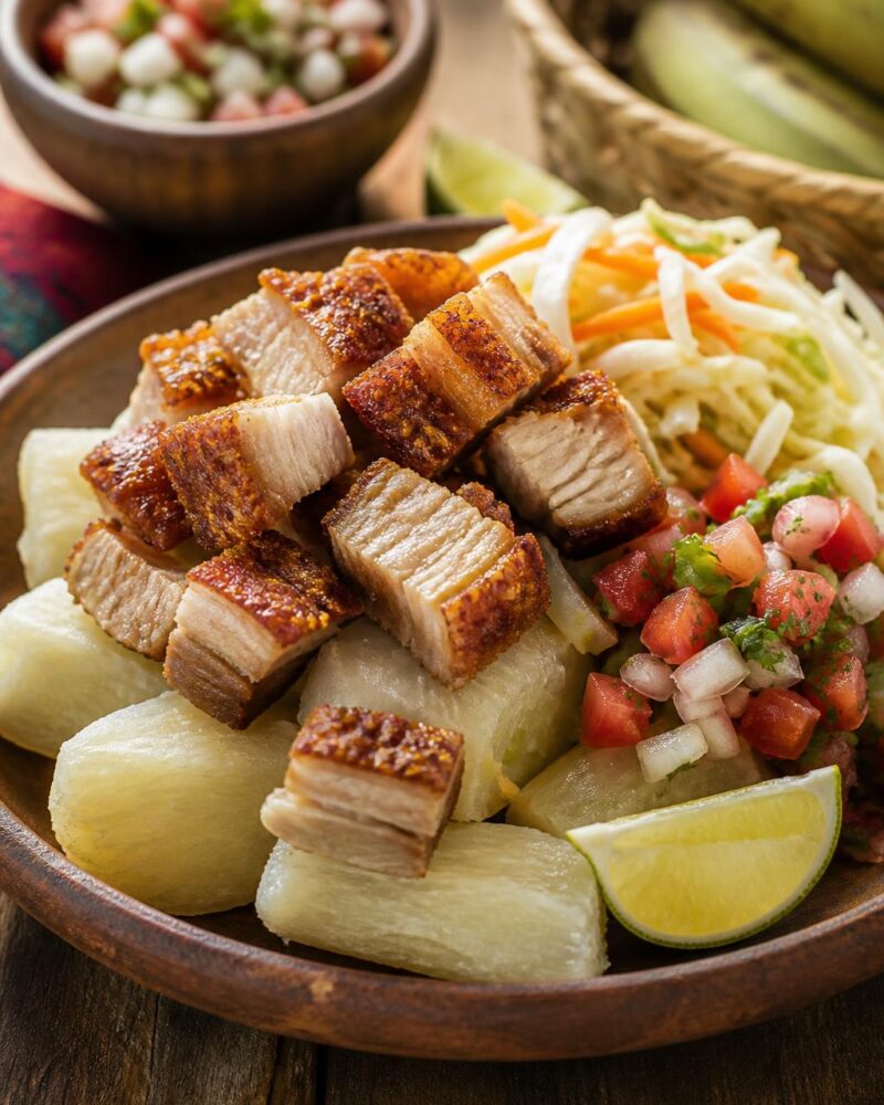 Yuca con Chicharrón Hondureño