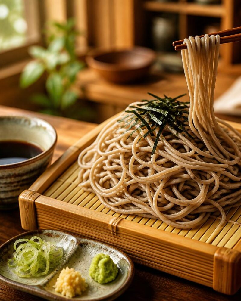 Zaru Soba (cold buckwheat noodles) with dipping sauce